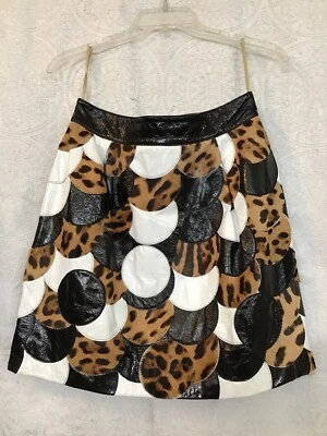 Dolce gabbana короткая юбка черный лакированная кожа волосы круг дизайн размер 44 - Изображение 1 из 4