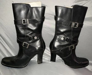 Harley Davidson Bristol Black Leather Boots 85366 Women's Size 6 - Picture 1 of 4