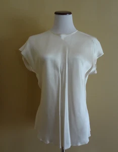 Top doppio raso nuovo con etichette HELMUT LANG colore burro avorio manica cappuccio taglia large - Foto 1 di 8