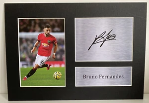 Bruno Fernandes Firmado A4 Montado Impreso Autógrafo Hombre United Fútbol Fan Regalo - Imagen 1 de 5