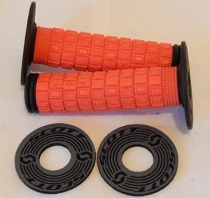 Scott Motorcycle MX Handlebar Grips Mellow Neon Red/Black Handlebar donuts New - Imagen 1 de 1