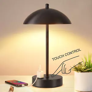 Modern LED Desk Lamp with AC Adapter, 12" 3-Way Dimmable Touch Bedside Reading L - Picture 1 of 12