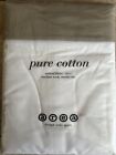 Area Pure Cotton Flat Sheet King White W/ Khaki Trim 200-Count Pure Cotton Luxur