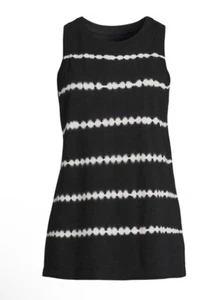 Time and Tru Women's S (4-6) Tie Dye Cotton Long Tank Top Black Soot Tie Dye NWT - Picture 1 of 10