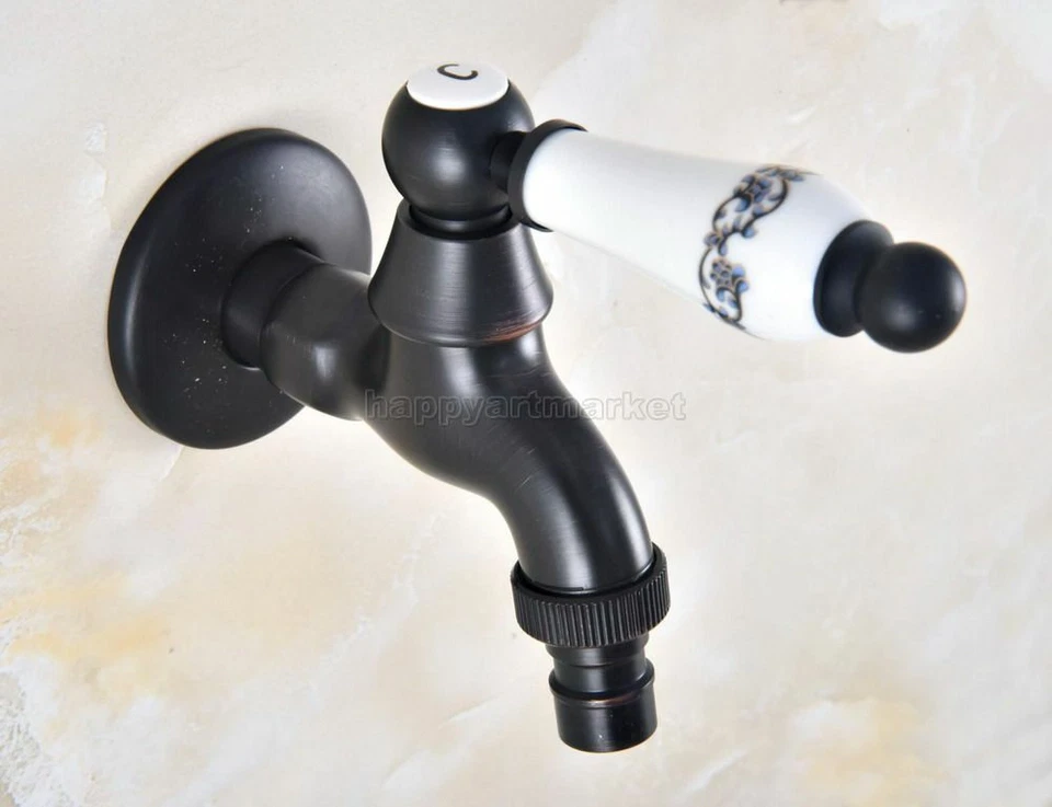 Oil Rubbed Bronze Outdoor Faucet Garden Bibcock Tap Washing Machine Faucet  - Image 1 of 1