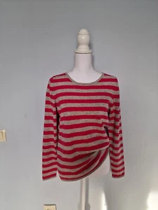 Damen AC CASHMERE 100 % Kaschmir Cashmere Grau / Rot Pullover Gr. 42 - Picture 1 of 8