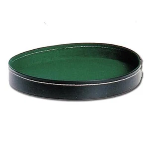 Würfelbrett rund 26cm Würfelteller schwarz mit Filz Würfelunterlage Würfelpiste - Bild 1 von 1