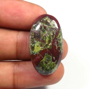 Green Blood Jasper Smooth Cabochon Natural Dragon Oval Gemstone 28x16 mm DC-57 - Picture 1 of 9
