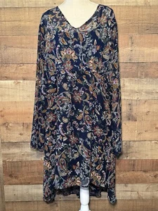 COWGIRL LEGEND Navy Paisley Floral High Low Dress Women's size 3X - Picture 1 of 8