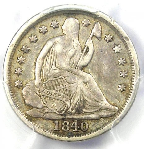 1840-O Seated Liberty Half Dime Coin H10C No Drapery - Certified PCGS VF Details Cover