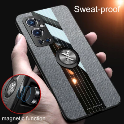 For OnePlus 9 Pro 8 Pro 8T Luxury Cloth Magnetic Holder Hybrid TPU Case Cover - Image 1 of 4