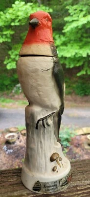 Vintage Jim Beam 1969 RED HEADED WOODPECKER Bird Trophy Series Decanter empty  - Image 1 of 4