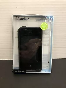 iPhone 4/4S Belkin Rubber Case BLACK WITH SCREEN Retro Box. Essential 050 Model - Picture 1 of 3