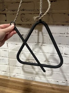 Cast Iron Triangle Bell School Dinner Bell Decor Hanging Bell Chime Farmhouse - Picture 1 of 4
