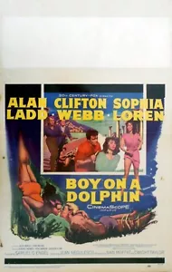 BOY ON A DOLPHIN ORIGINAL1957 MOVIE POSTER SOPHIA LOREN 14" X 22" FANTASTIC - Picture 1 of 1