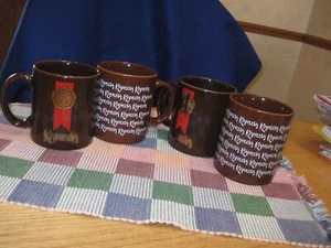 4er Set Kahlua Kaffeelikör Becher dunkel schokobraun mit Logo - Vintage 80er - Bild 1 von 3