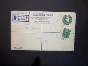 Sobre registrado Stationery Forces KGVI 4d + 11/2d FPO 901 a Londres H&B RPF8 - Imagen 1 de 2