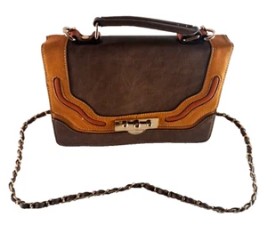 NEW Melie Bianco Crossbody Shoulder Bag Nora Taupe NWT Chain Strap 10x7.5 - Picture 1 of 12