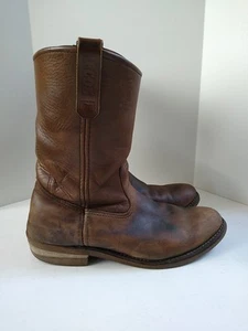 Vintage Red Wing USA 1155 Pecos Nail Seat Brown Leather Boots Work Cowboy Men 11 - Picture 1 of 23