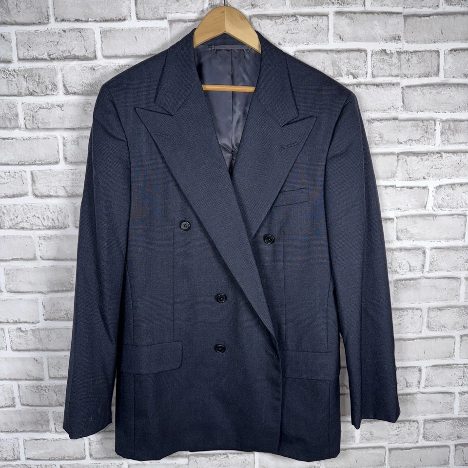 Abrigo Blazer Chaqueta De Colección Hickey Freeman Ojo de Pájaro Doble Pecho Deportivo Talla 41 R Foto 1 de 4