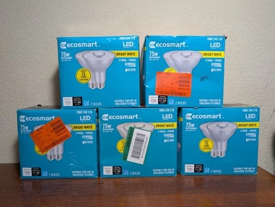 (10 Pack) EcoSmart 75W PAR38 Dimmable LED Spot Light Bulb Bright White - Image 1 of 4