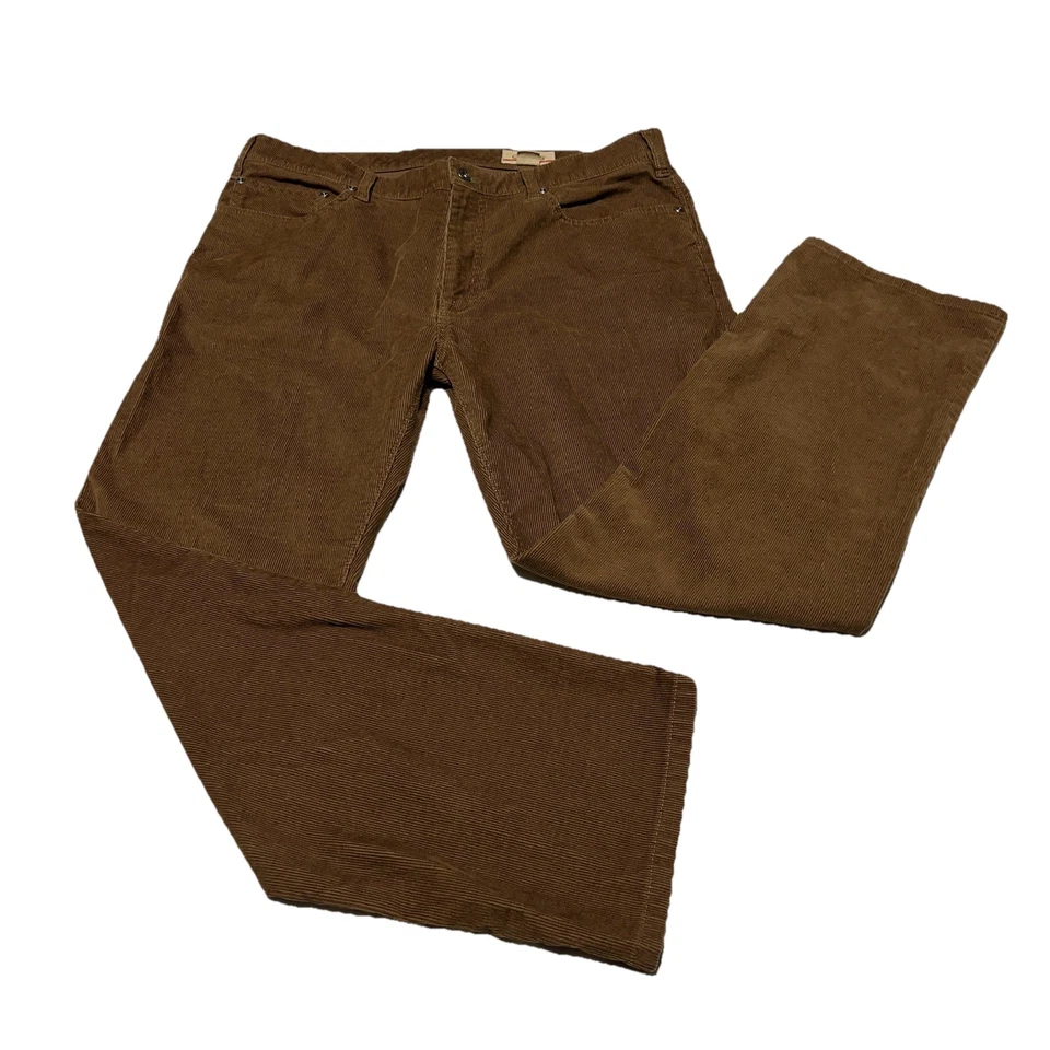 Orvis Five-Pocket Brown Corduroy Stretch Pants Mens Size 38x30 Cords - Image 1 of 4