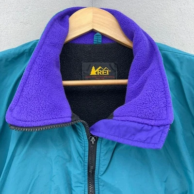 VTG 90s REI Fleece Lined Jacket Teal Purple Full Zip Outdoor UNISEX 2-3XL 1990s - Image 1 of 4