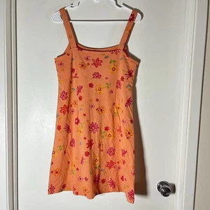 Vintage 90s Y2K Fresh Produce Neon Floral Blumen Mini Dress Size Adult M - Bild 1 von 9