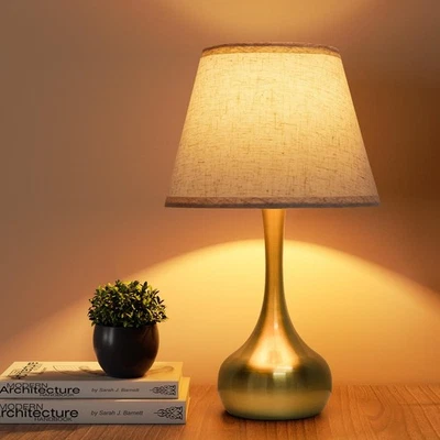 ONEWISH Touch Table Lamp for Bedroom, 3-Way Dimmable Gold Bedside Lamps for N... - Image 1 of 4