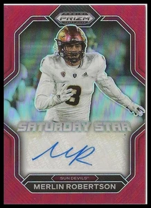 2023 Prizm Draft Picks Merlin Robertson Saturday Star Signatures Red #/199 - Bild 1 von 2