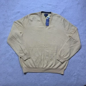 Club Room Pullover Herren Medium Beige Estate Merino V-Ausschnitt Wolle Strickpullover - Bild 1 von 14