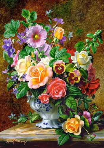 Puzzle (500 T.) Blumen in der Vase (Castorland) NEU/OVP
