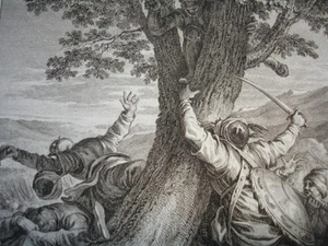 GRAVURE XVIIIe / DÉFAITE DE L’ARMÉE FRANÇAISE PAR LES TURCS AN 1148 - Picture 1 of 1