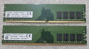 Kingston 16GB 2X8GB DDR4 PC4-21300 2666MHZ 288 1XR8 CL 19 desktop ram memory - Picture 1 of 1