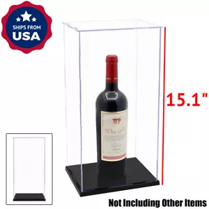 US 15.1" H Acrylic Display Case Self-Install Perspex Box Plastic Base Dustproof - Picture 1 of 12