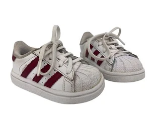 Sneakers Adidas Superstar bianche a righe rosse taglia 5K scarpe PCI 789002 - Foto 1 di 12