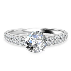 Round Cut 2.02 Ct Lab Grown Diamond Ring for Engagement in 14K White Gold - Picture 1 of 4