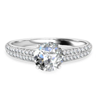 Round Cut 2.02 Ct Lab Grown Diamond Ring for Engagement in 14K White Gold - Image 1 of 4