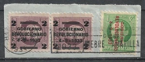 1933 1CUBA Cut Square (Michel # 99,100) - Picture 1 of 1