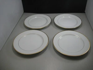 Noritake Guilford 5291 Bread Plates White with Gold Trim Set of 4 Free Shipping - Picture 1 of 5