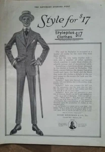 1915 Hombre Styleplus Ropa 3 Piezas Traje Sombrero Estilo Bastón por $17 Anuncio - Imagen 1 de 1