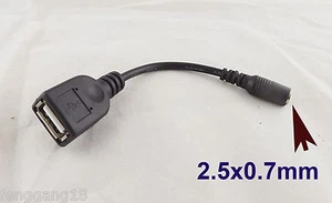 USB 2.0 A Female To 2.5x0.7mm Female DC Tip Power Adapter Converter Cord Cable - Picture 1 of 7