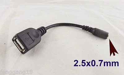USB 2.0 A Female To 2.5x0.7mm Female DC Tip Power Adapter Converter Cord Cable - Image 1 of 4