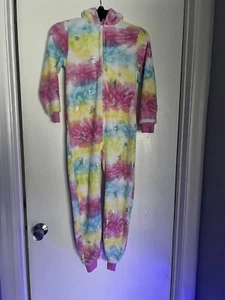 Saint Eve Girls PJ Unicorn Sz S(7/8) Multicolored Hooded Full Zip Long Sleeve - Picture 1 of 9