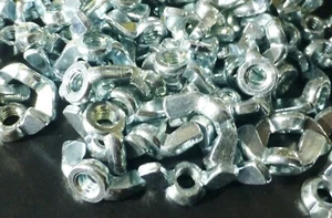 (100) 1/4"-20 WING NUTS -COARSE THREAD- ZINC - Picture 1 of 1