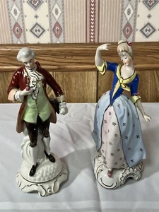  Pair of Figurines Victorian Couple CICO Bavaria Germany 9-1/4" - Picture 1 of 5