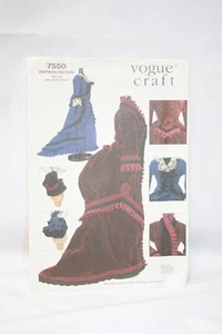 Vogue Sewing Pattern 7550 - 11½  DOLL- HISTORICAL BUSTLE GOWN-HATS - Picture 1 of 1