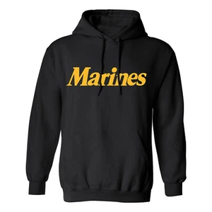 Gold Marines Hooded Sweatshirt in Black - Adult Small - 5X - Picture 1 of 1