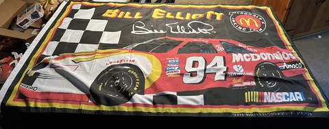 Vintage 1996 Bill Elliott Nascar Flag Cover