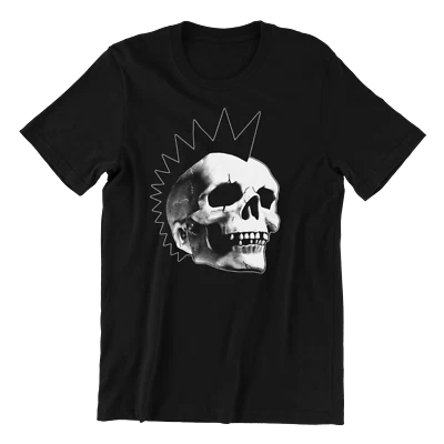 BUZZ SHIRTS Punk Skull T-Shirt Mens Womens Gothic Rock Mohican Anarchy Funny Gift